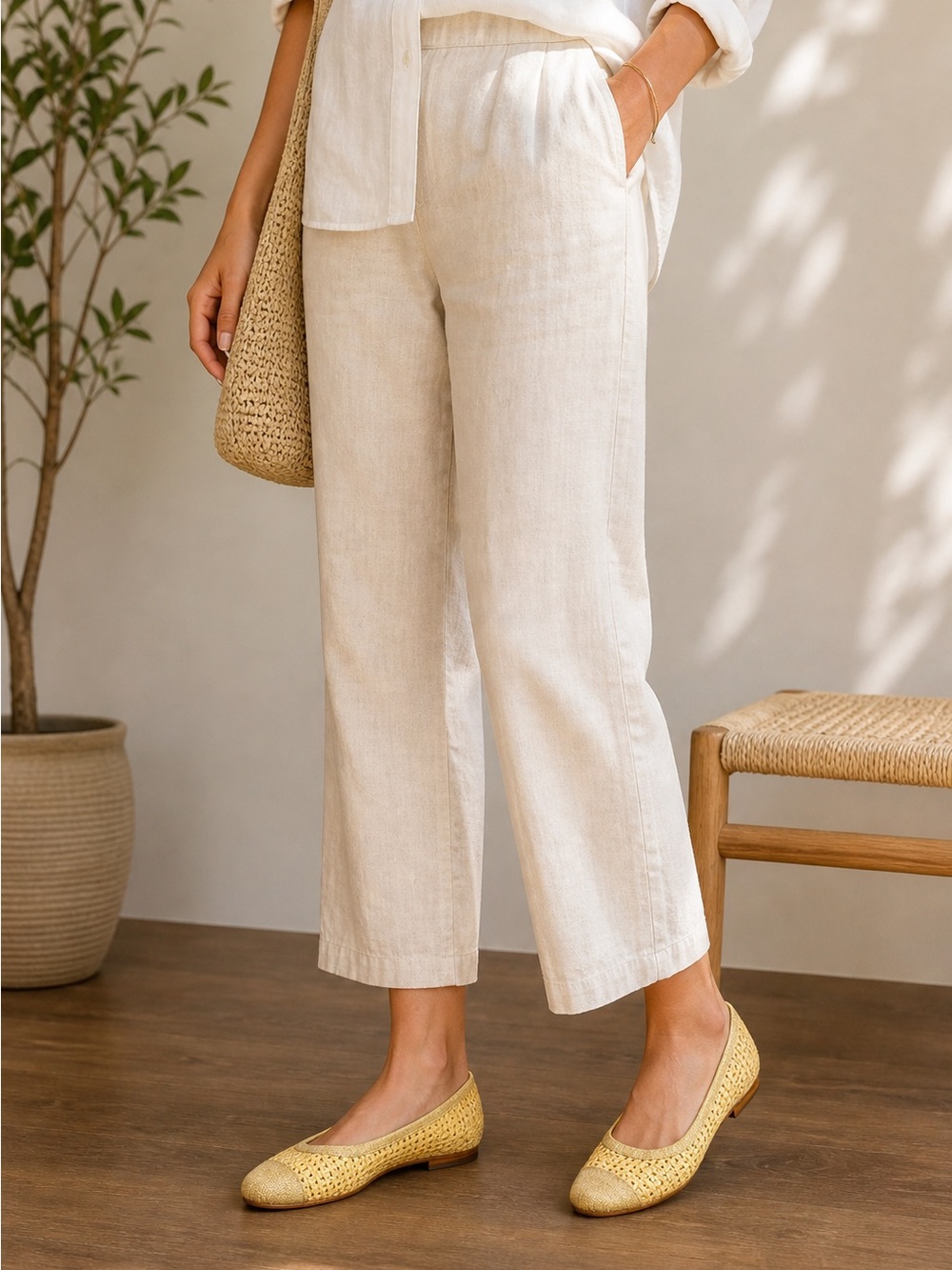 Bloch Woven Ballet Flats in Mustard Yellow
